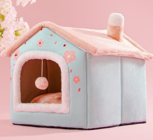 Foldable Decorative Pet House Bed showing Romantic Blossom design | Confetti Living
