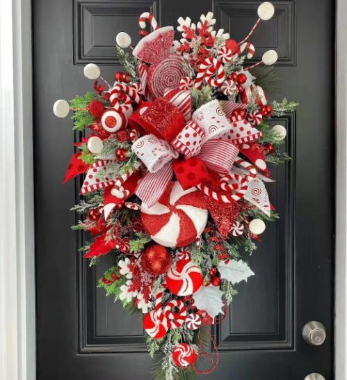 Christmas Door Hanging and Wall Decorations showing a Red Drop Style | Confetti Living