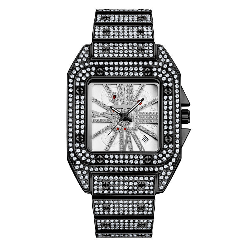 Men's Full Diamond Large Dial Quartz Watch | Confetti Living