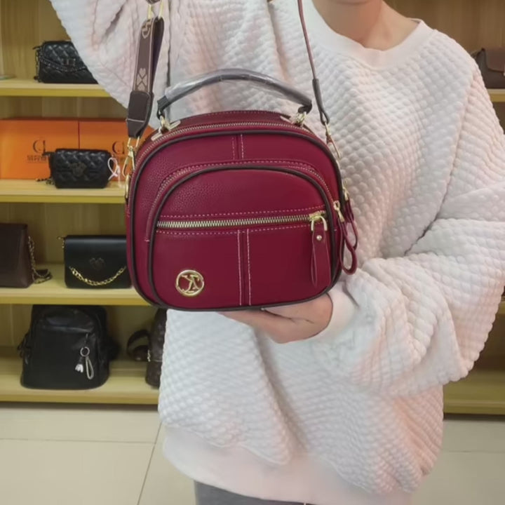 Video showing Women's Versatile Crossbody Bag with Multi-zipper Design | Confetti Living