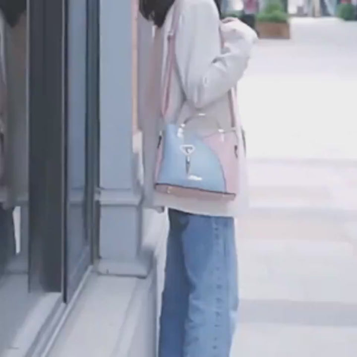 Women's Colour Block Handbag with Love Tassel showing product video | Confetti Living