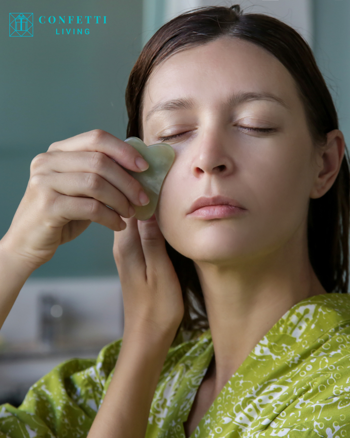 Luxury Aventurine Face Roller and Gua Sha Set | Confetti Living