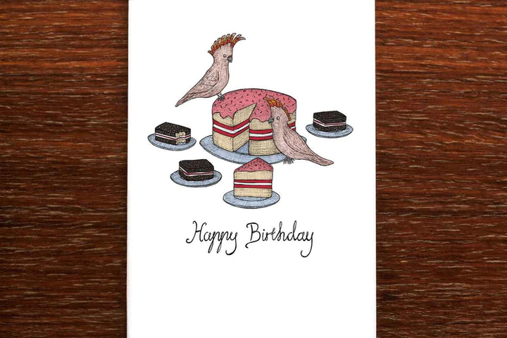 Card - Cockatoos & Cake Greeting Card | Confetti Living