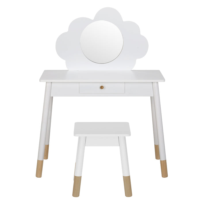 Keezi Kids Vanity Makeup Dressing Table and Chair Set with Cloud Mirror | Confetti Living