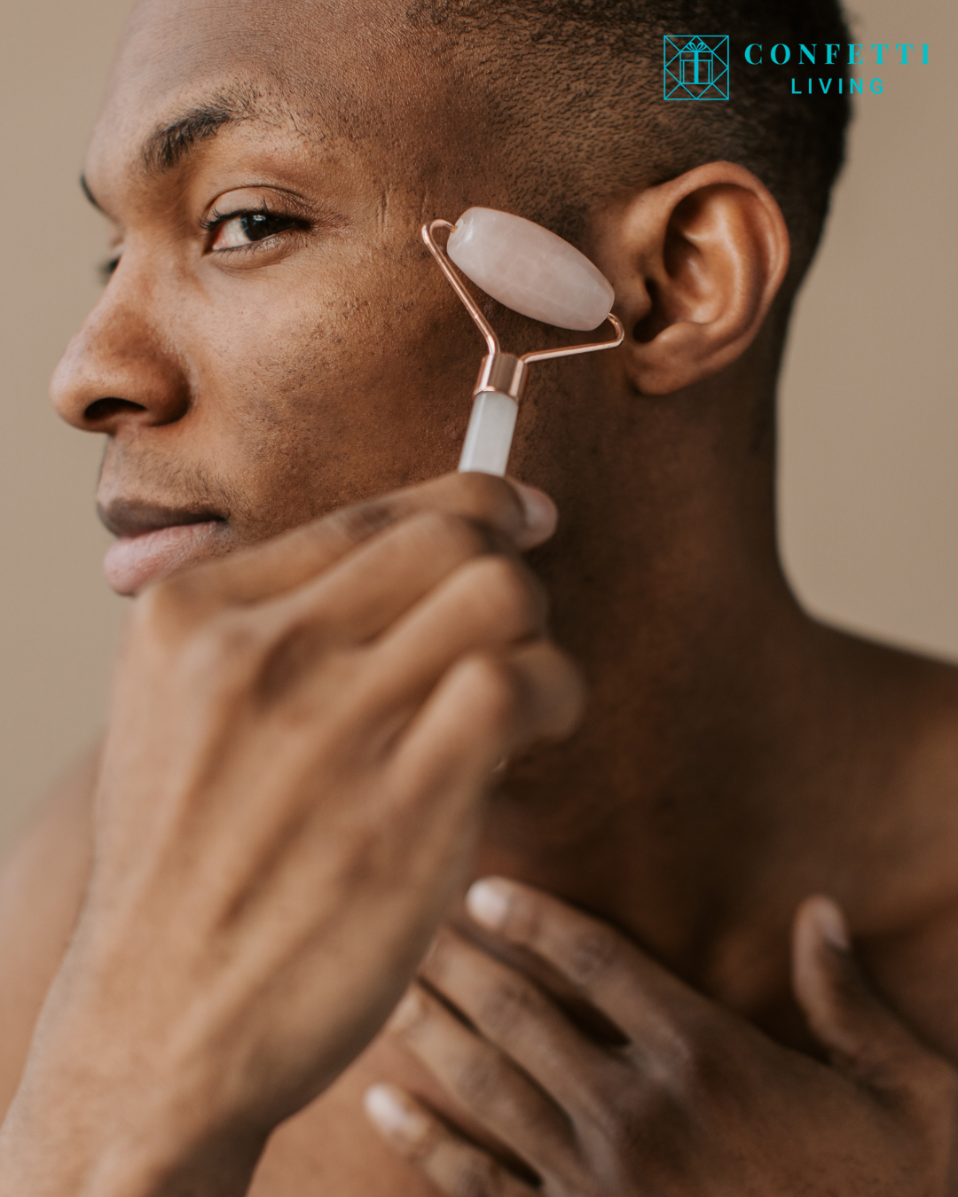 Luxury Rose Quartz Face Roller and Gua Sha Set | Confetti Living