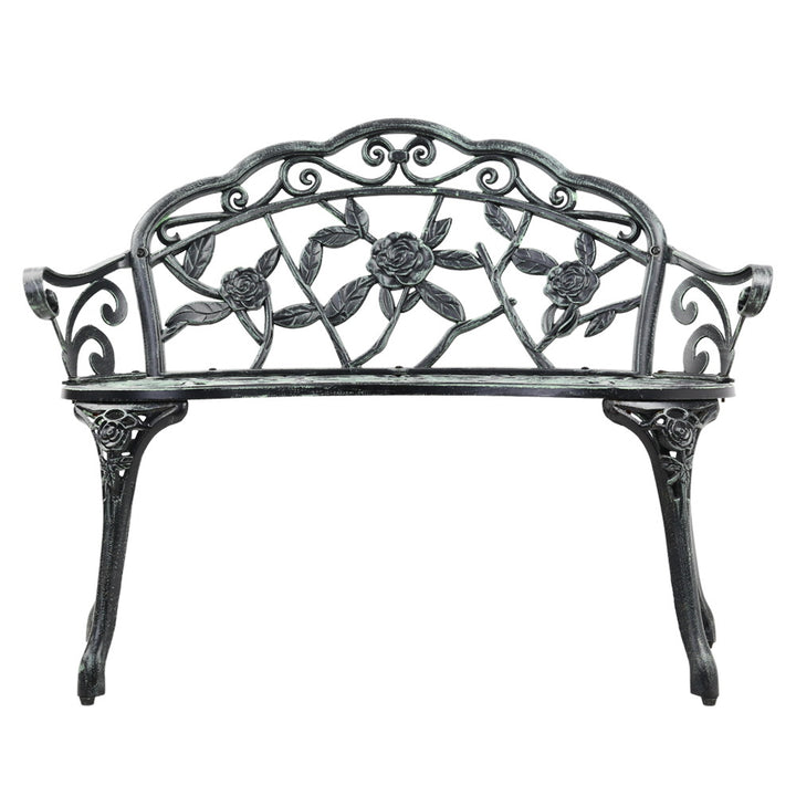 Gardeon Green Victorian Garden Bench showing front perspective | Confetti Living
