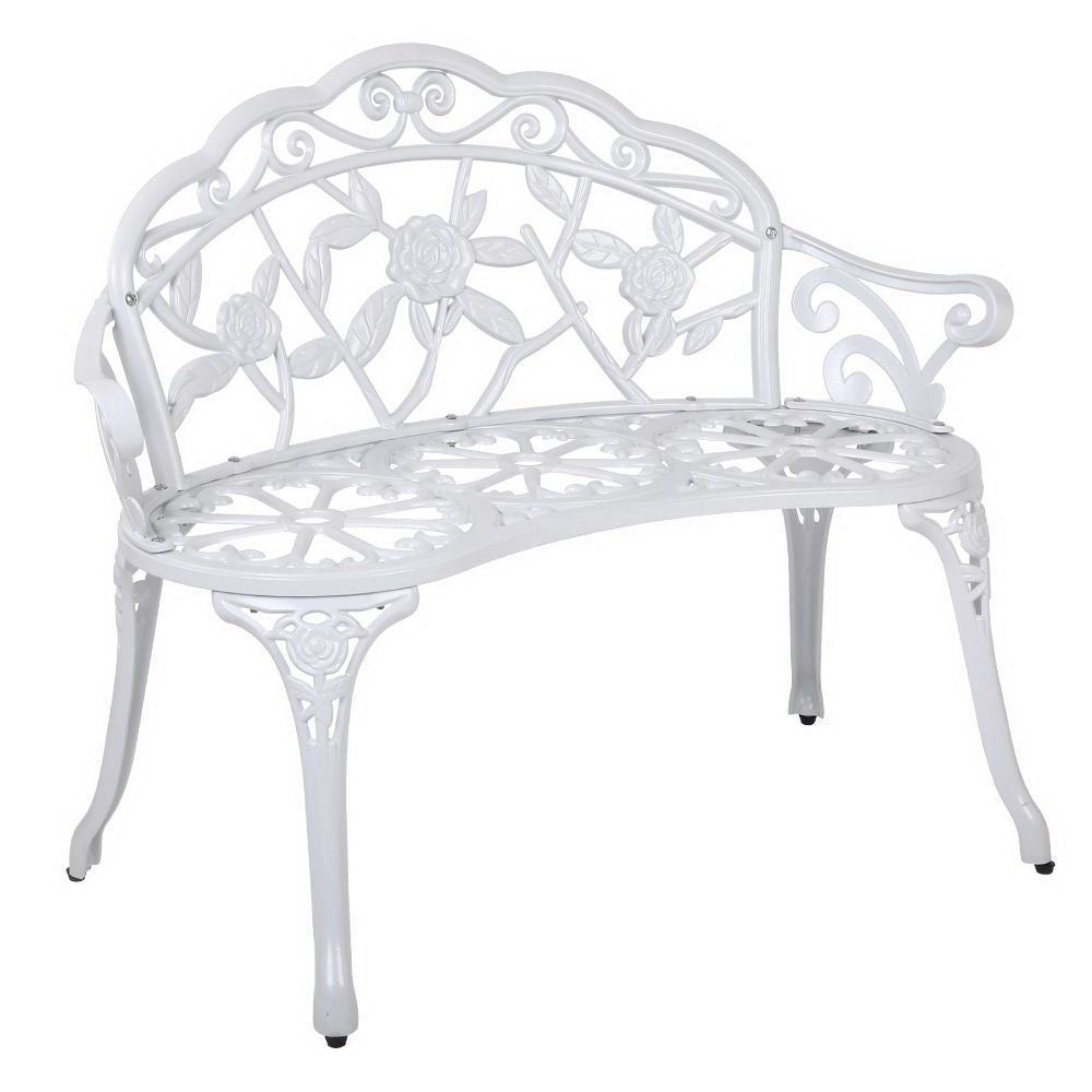 Gardeon White Victorian Garden Bench | Confetti Living