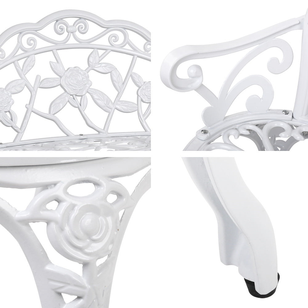 Gardeon White Victorian Garden Bench showing details | Confetti Living