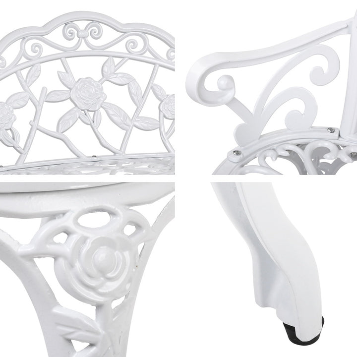Gardeon White Victorian Garden Bench showing details | Confetti Living