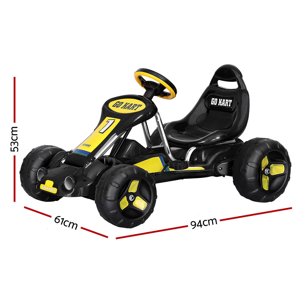 Rigo Kids Pedal Go Kart Ride On Toys Racing Car Plastic Tyre Black | Confetti Living