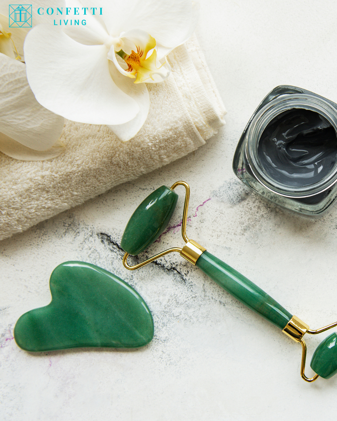 Luxury Green Jade Roller and Gua Sha Set