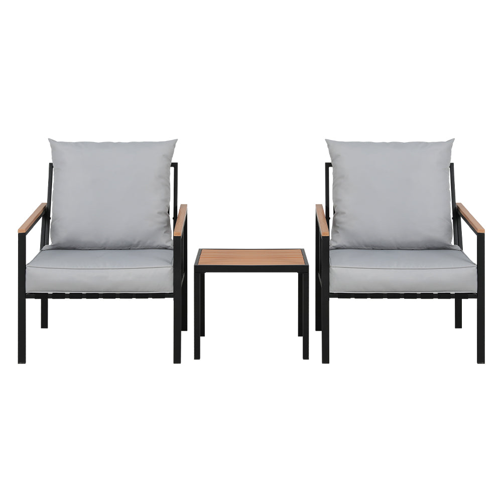 Gardeon 3-piece Outdoor Lounge Setting showing front perspective | Confetti Living