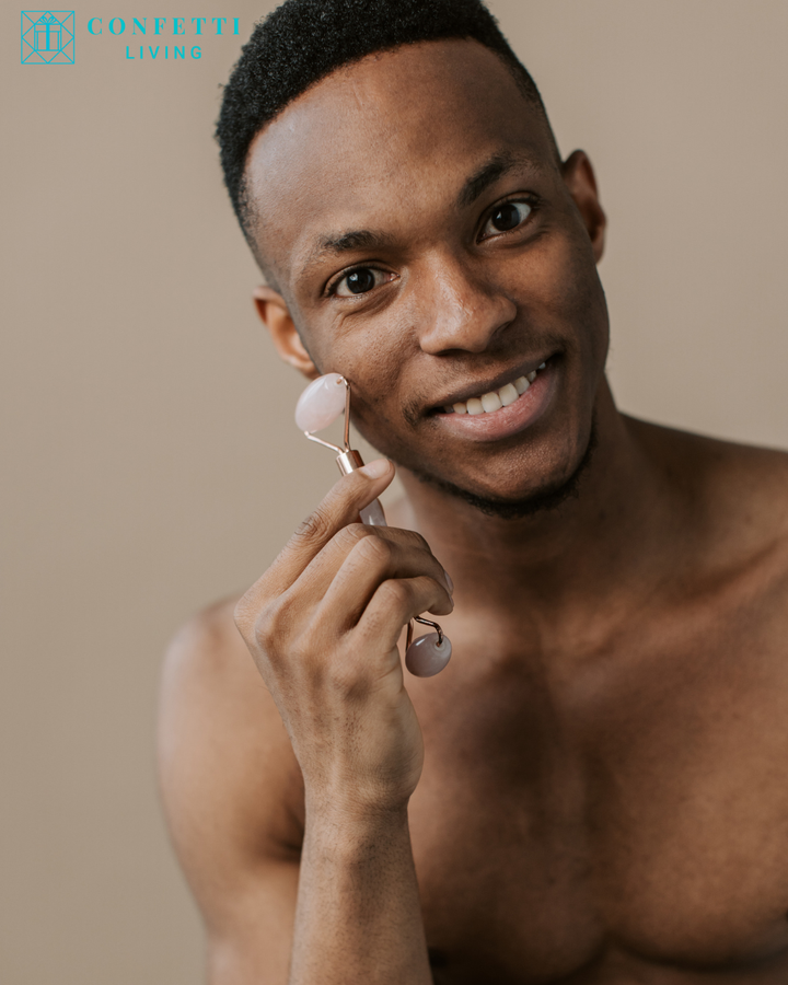 Luxury Rose Quartz Face Roller and Gua Sha Set | Confetti Living