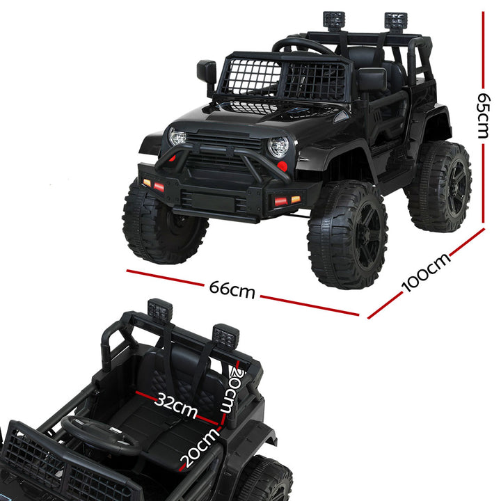 Kids Ride On Jeep Electric 12V Battery RC showing dimensions | Confetti Living