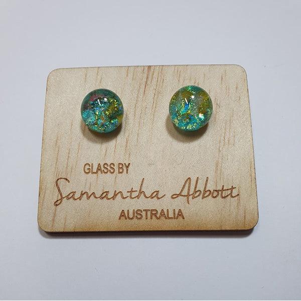 Glass Stud Earrings Green Tones Collection | Confetti Living
