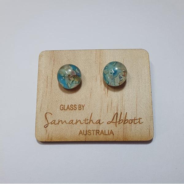 Glass Stud Earrings Green Tones Collection | Confetti Living