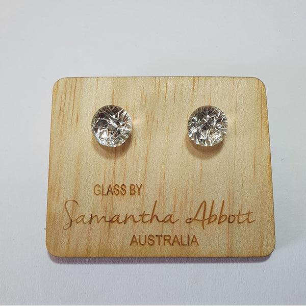 Glass Stud Earrings White Tones Collection | Confetti Living