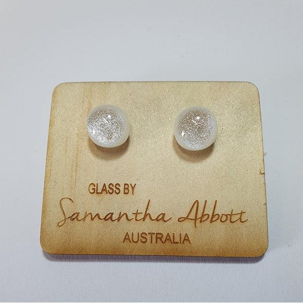 Glass Stud Earrings White Tones Collection | Confetti Living