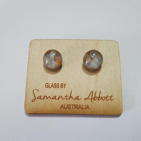 Glass Stud Earrings White Tones Collection | Confetti Living