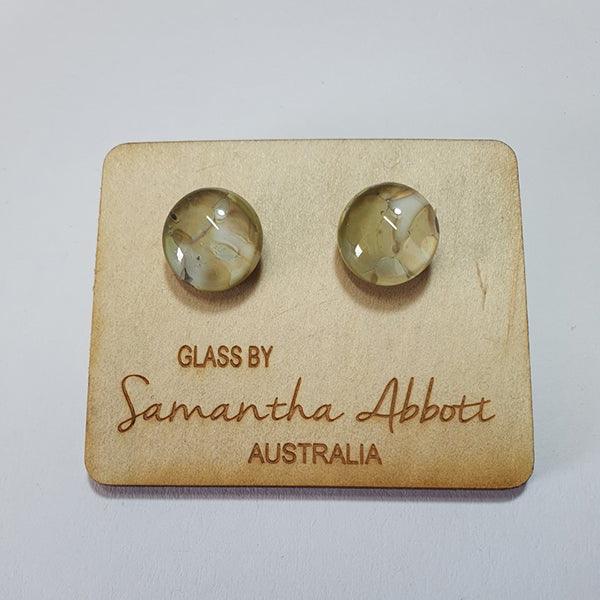 Glass Stud Earrings White Tones Collection | Confetti Living