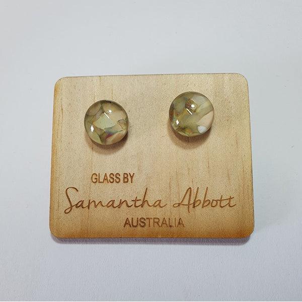 Glass Stud Earrings White Tones Collection | Confetti Living