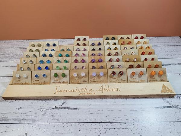 Glass Stud Earrings White Tones Collection | Confetti Living