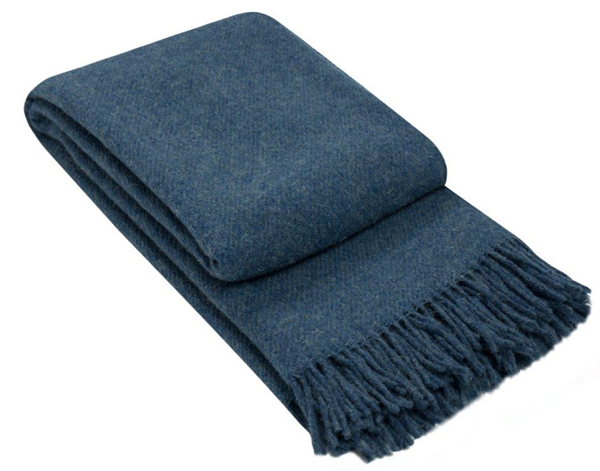 Brighton Throw Rug - 100% NZ Wool - Navy | Confetti Living