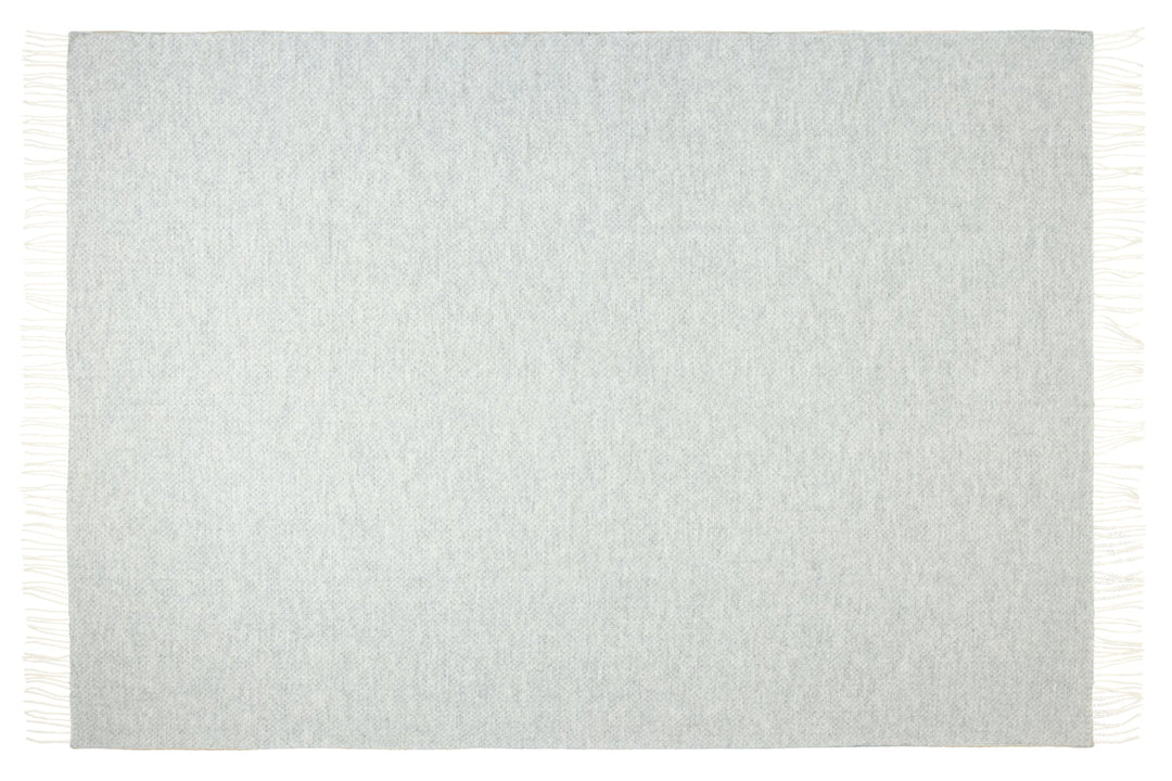 Chiswick Light Grey Merino Throw Blanket showing full detail | Confetti Living