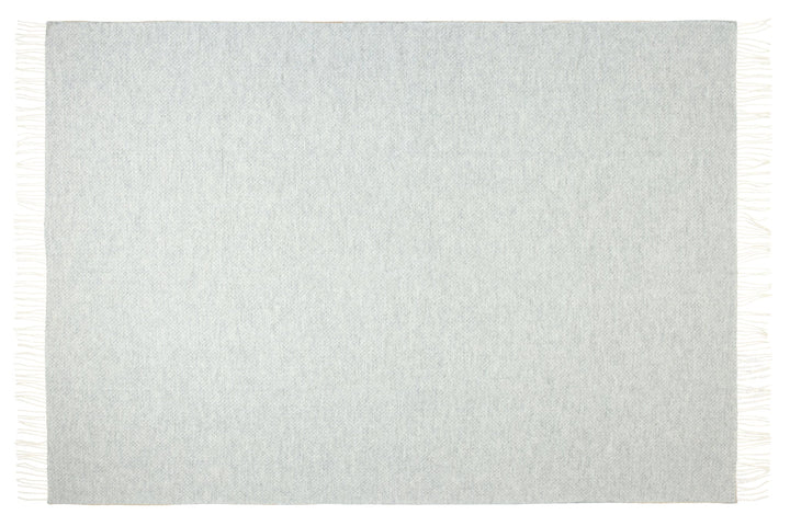 Chiswick Light Grey Merino Throw Blanket showing full detail | Confetti Living