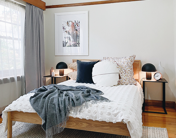 Chiswick Charcoal Merino Throw Rug showing product in use | Confetti Living