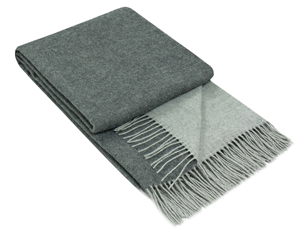 Chiswick Charcoal Merino Throw Rug | Confetti Living