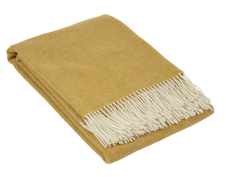 Hampton Ochre Merino Wool Throw Rug | Confetti Living