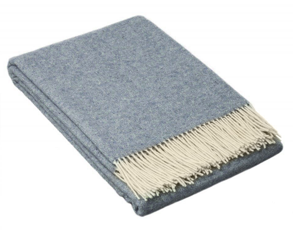Hampton Blue Merino Wool Throw Rug | Confetti Living