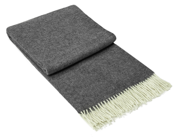 Hampton Dark Grey Merino Wool Throw Rug | Confetti Living