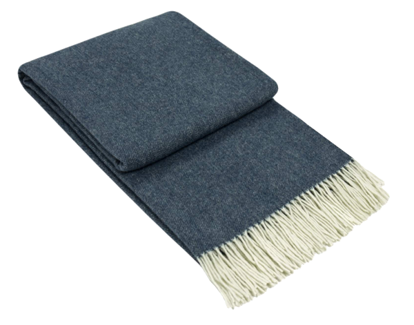 Kensington Wool Throw Rug in Navy | Confetti Living