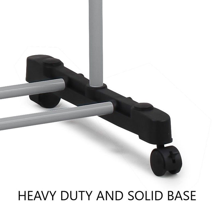 Folding 3-Tier Clothes Laundry Drying Rack showing base and casters | Confetti Living