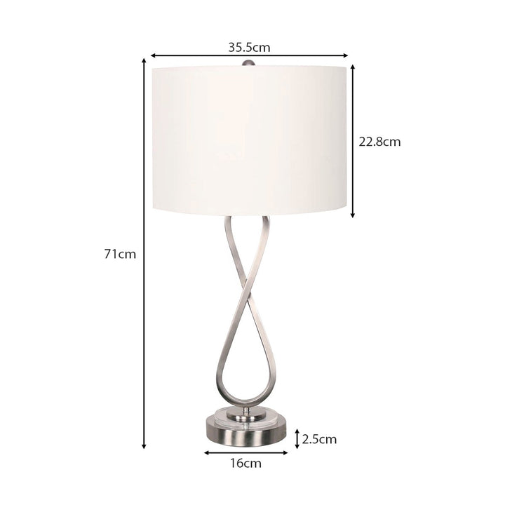 Sarantino Contemporary Table Lamp In Nickel Finish | Confetti Living