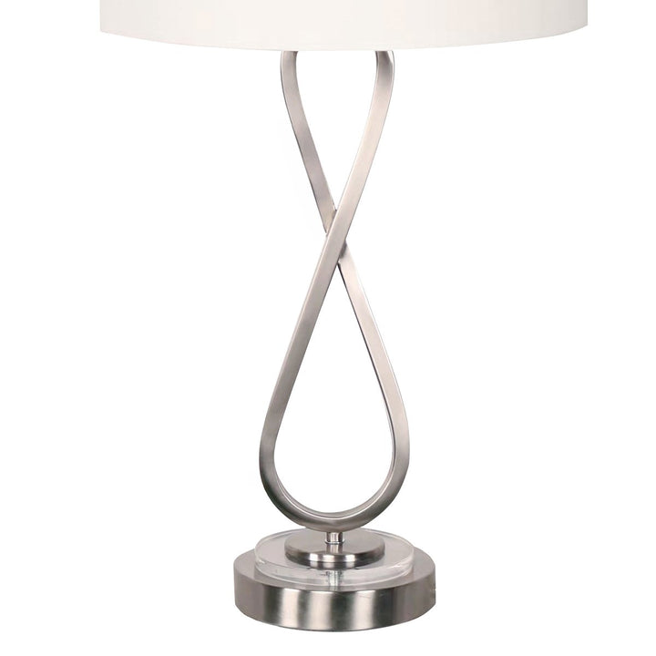 Sarantino Contemporary Table Lamp In Nickel Finish | Confetti Living