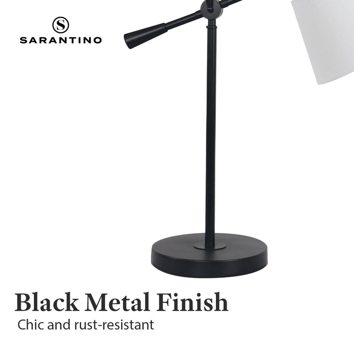 Sarantino Adjustable Metal Table Lamp In Black | Confetti Living