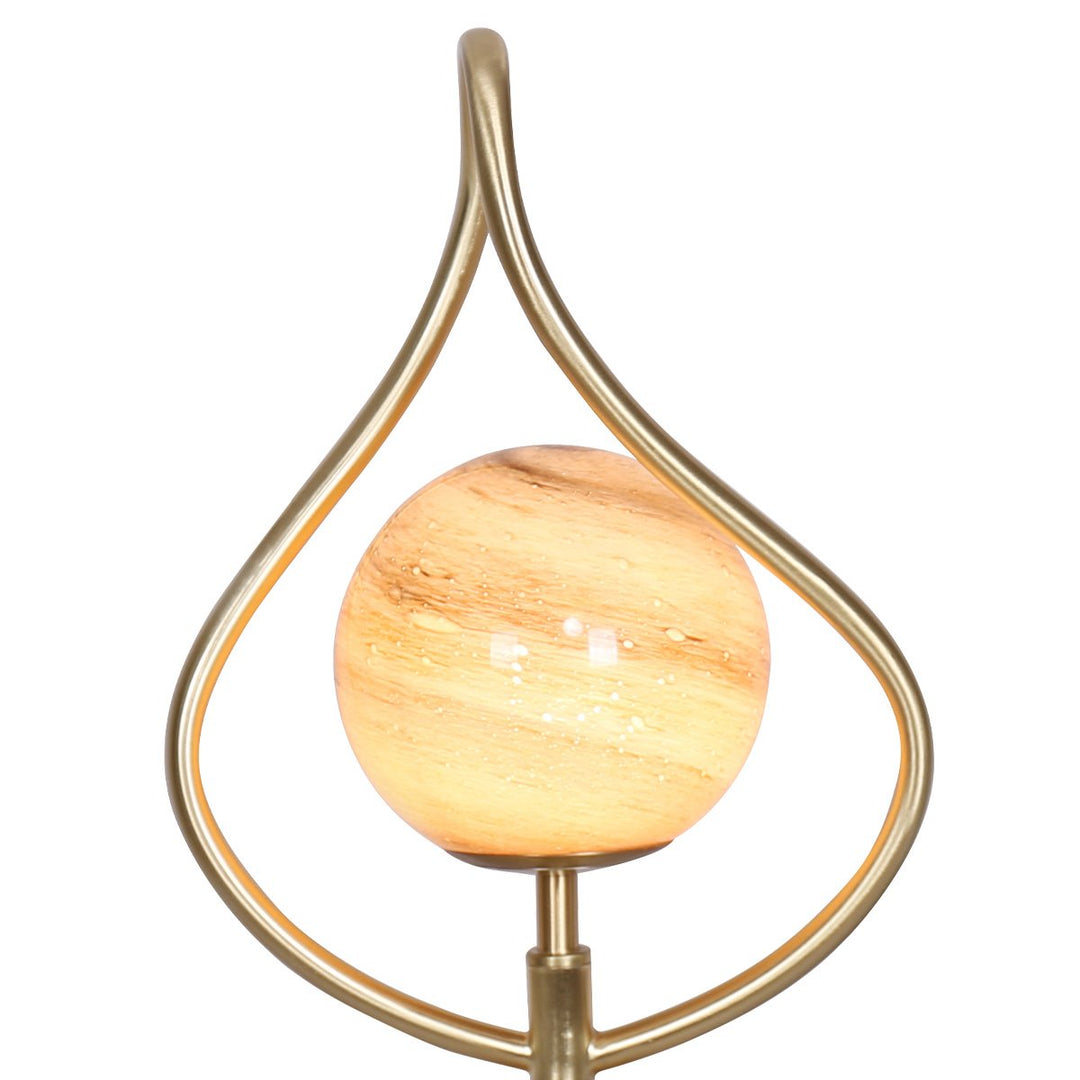 Sarantino Sculptural Orange Glass Table Lamp With White Marble Base | Confetti Living