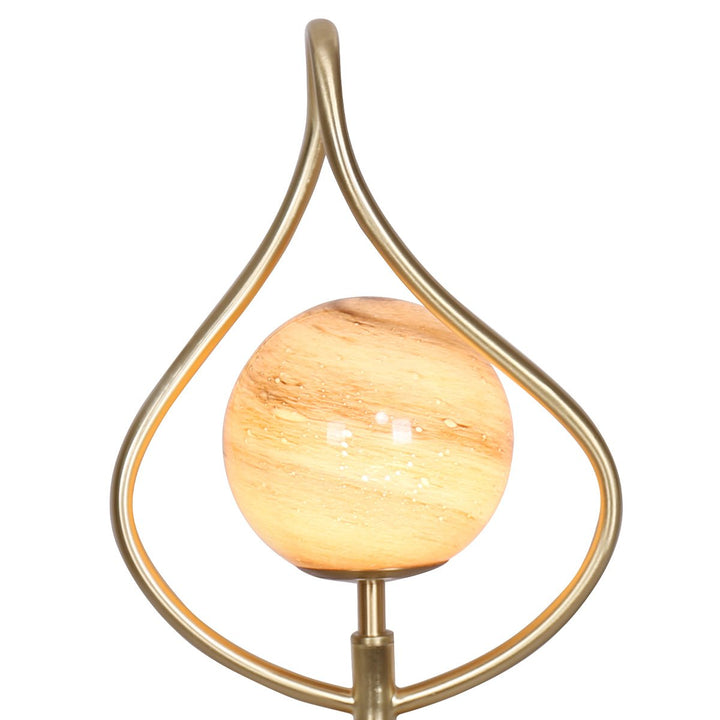 Sarantino Sculptural Orange Glass Table Lamp With White Marble Base | Confetti Living