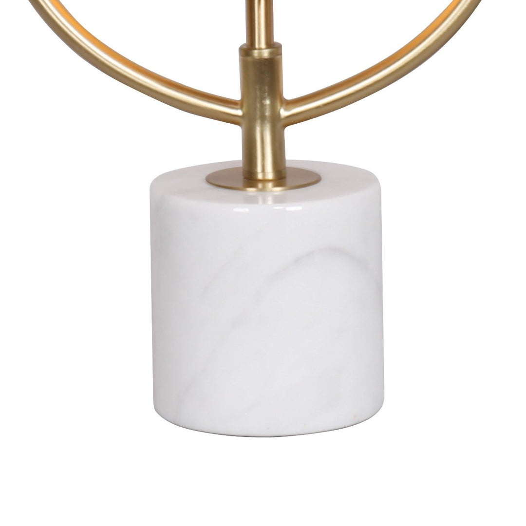 Sarantino Sculptural Orange Glass Table Lamp With White Marble Base | Confetti Living