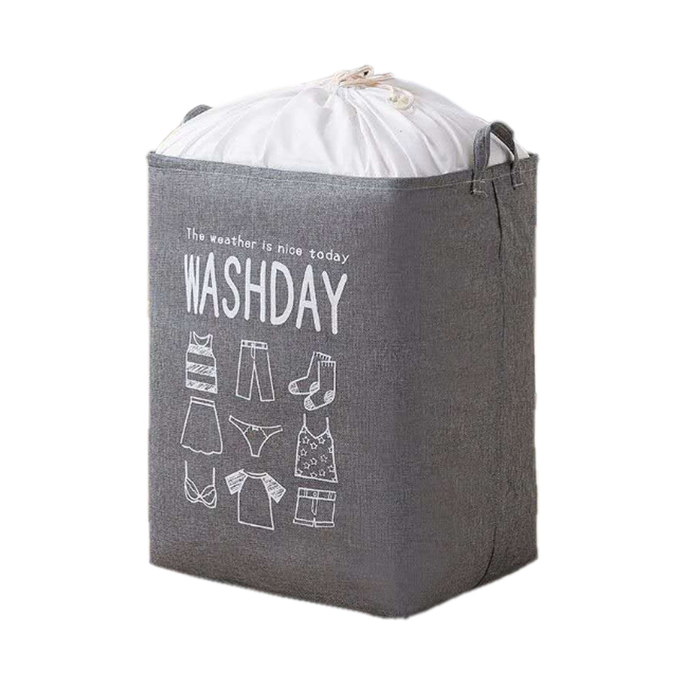 Collapsible Linen Laundry Hamper in Grey | Confetti Living