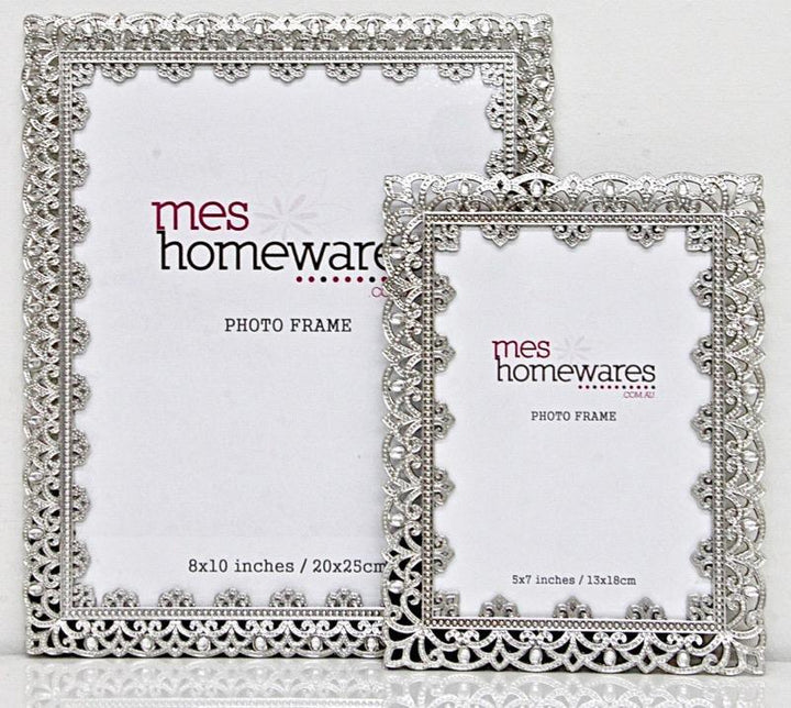 Photo Frame Victoria Lace Silver | Confetti Living