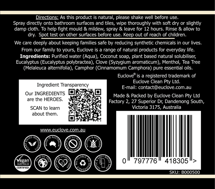 Natural Bathroom Cleaner 500ml | Confetti Living