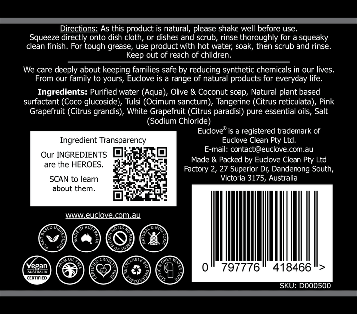 Natural Dish Soap 500ml | Confetti Living