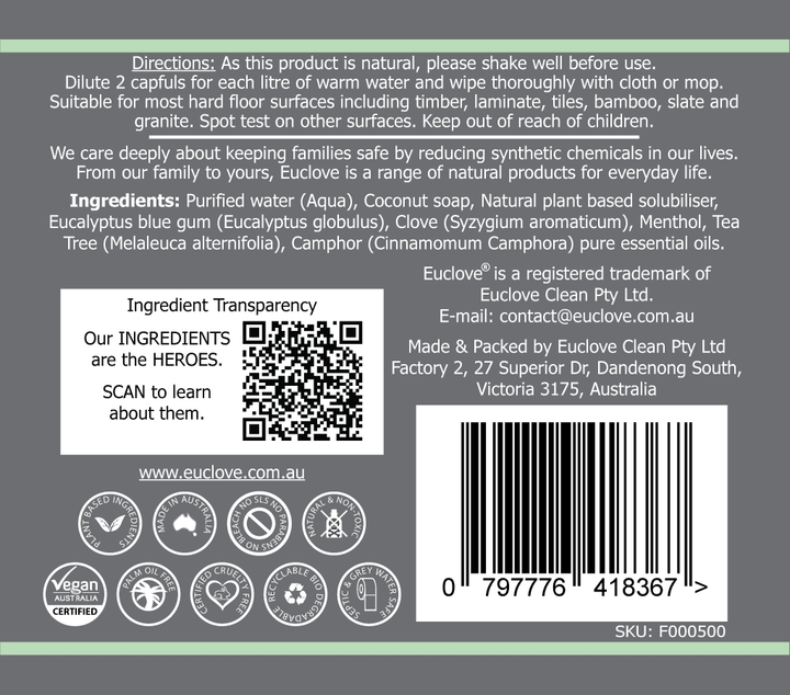 Natural Floor Cleaner 500ml | Confetti Living