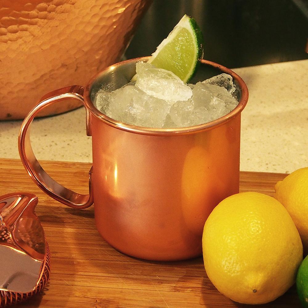 Bar Tools Copper Mule Mug showing product in use | Confetti Living