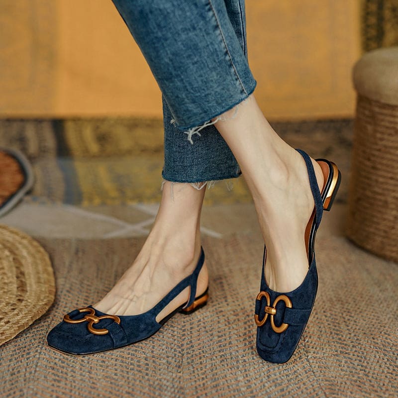 Women's Summer Closed Toe Low Heel Shoes