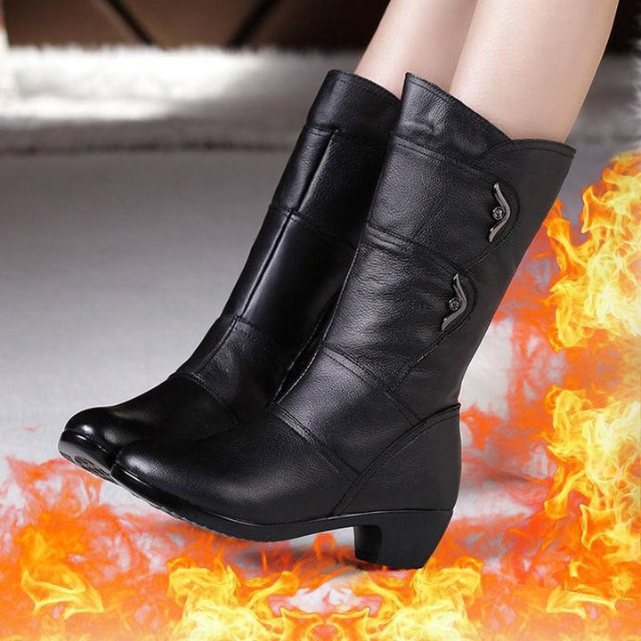 Women's Fashion Velvet Padded High Boots | Confetti Living